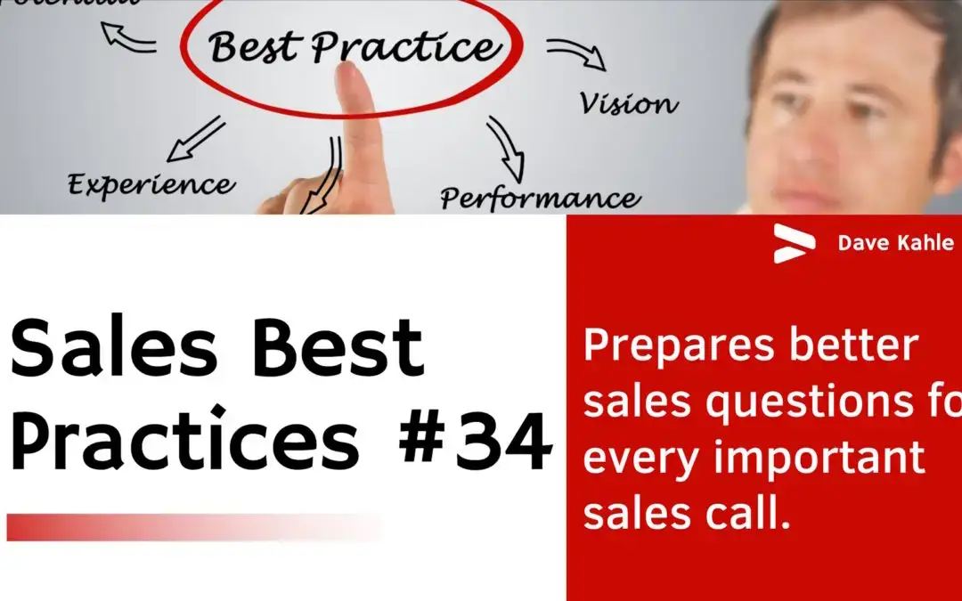 Prepares better sales questions for every important sales call. Best Practice #34