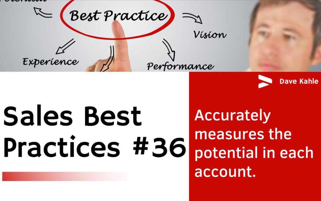 Great Sales People Accurately Measure the Potential in each Account. Best Practice #36